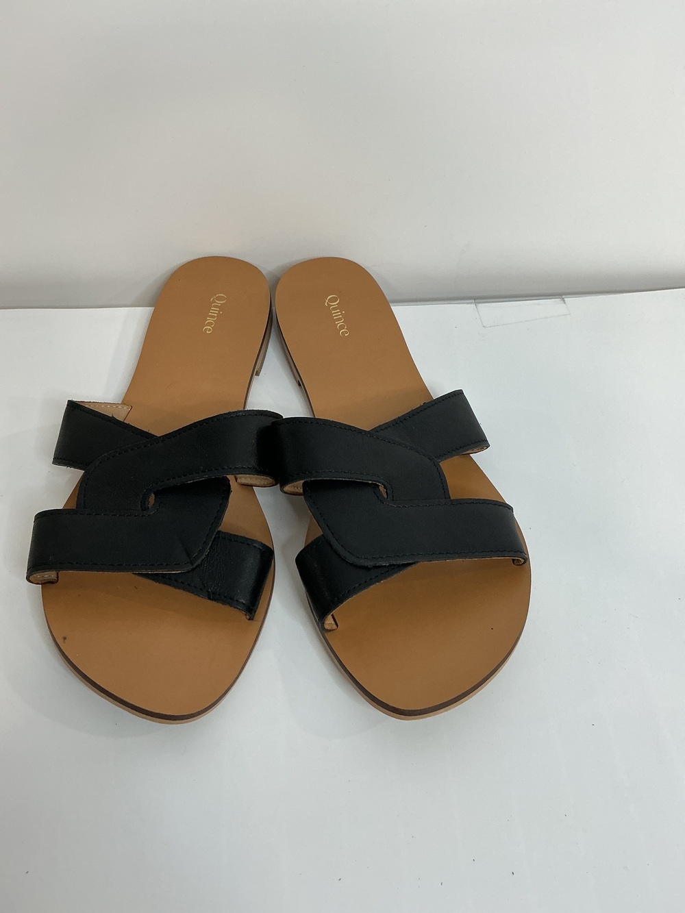 Italian Leather Cutout Slide Sandal